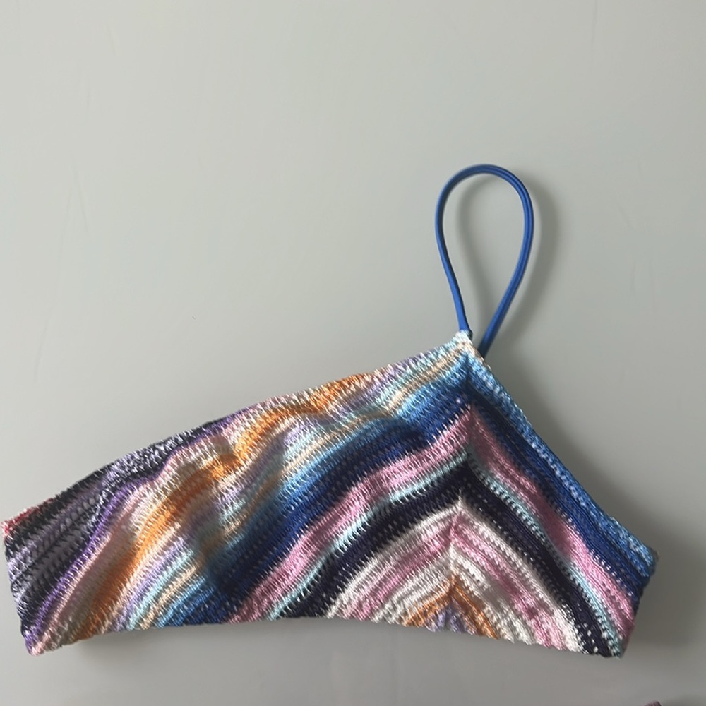 Missoni Multicolor Striped One-Shoulder Bikini — Blue Strap - Picture 7 of 16